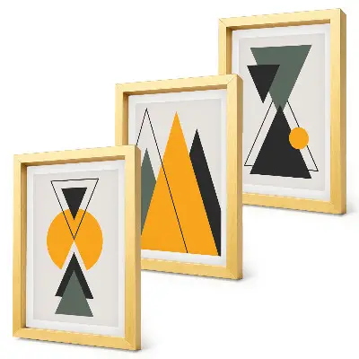 Photo frame wall gallery with abstract geometric shapes