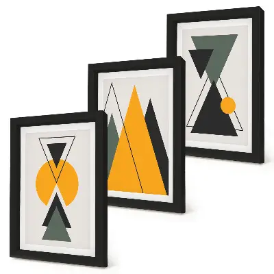 Photo frame wall gallery with abstract geometric shapes