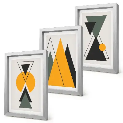 Photo frame wall gallery with abstract geometric shapes