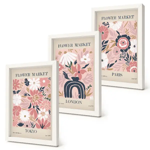 Photo frame wall Floral motifs in Tokyo, London and Paris