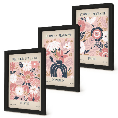 Photo frame wall Floral motifs in Tokyo, London and Paris
