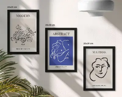 Henri Matisse abstract modern triptych posters with a framed finish