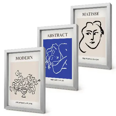 Henri Matisse abstract modern triptych posters with a framed finish