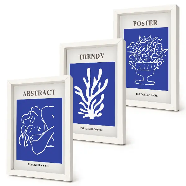 3-piece wall art set stylish blue Henri Matisse posters
