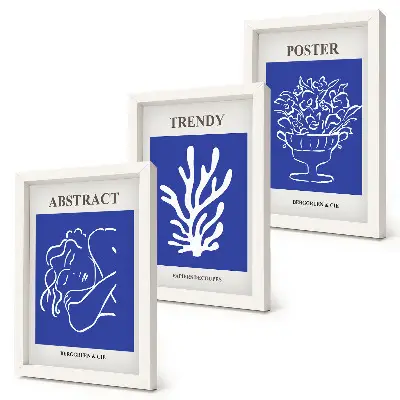 3-piece wall art set stylish blue Henri Matisse posters