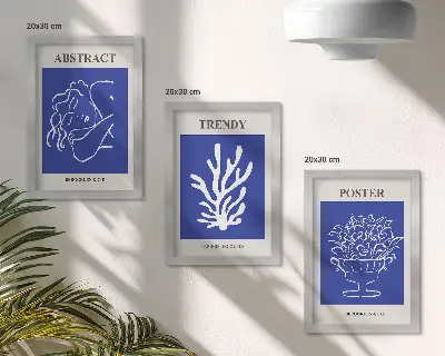 3-piece wall art set stylish blue Henri Matisse posters