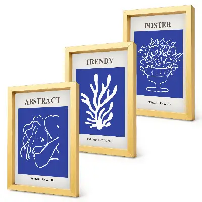 3-piece wall art set stylish blue Henri Matisse posters