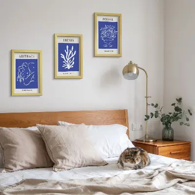 3-piece wall art set stylish blue Henri Matisse posters