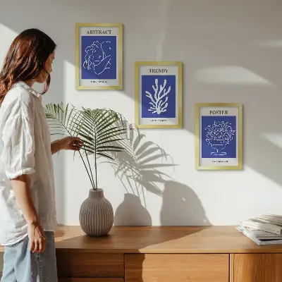 3-piece wall art set stylish blue Henri Matisse posters