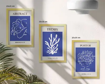 3-piece wall art set stylish blue Henri Matisse posters