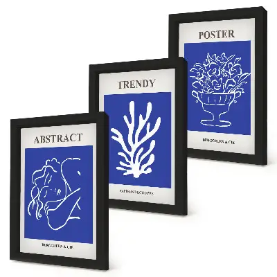 3-piece wall art set stylish blue Henri Matisse posters