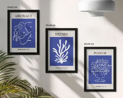 3-piece wall art set stylish blue Henri Matisse posters