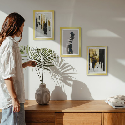 Photo frame wall Abstract painting patterns and two hands