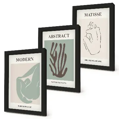 Photo frame wall with stylish abstract prints by Henri Matisse