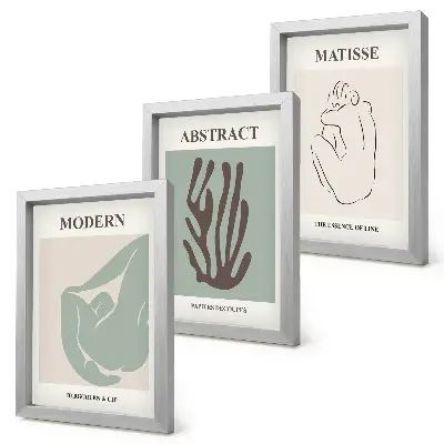 Photo frame wall with stylish abstract prints by Henri Matisse