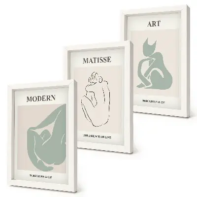 Framed triptych Abstract figures in pastel shades by Henri Matisse
