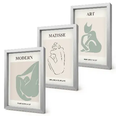 Framed triptych Abstract figures in pastel shades by Henri Matisse