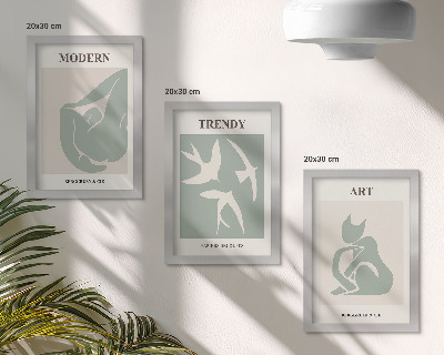 3-piece wall art set Henri Matisse abstract figures in subdued colors