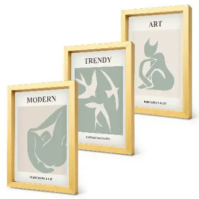 3-piece wall art set featuring Henri Matisse abstract figures in subdued colors