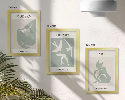 3-piece wall art set featuring Henri Matisse abstract figures in subdued colors
