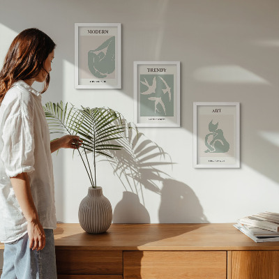 3-piece wall art set Henri Matisse abstract figures in subdued colors