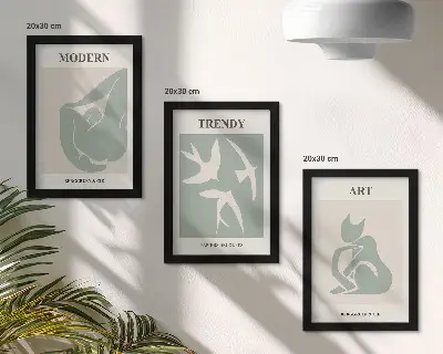 3-piece wall art set featuring Henri Matisse abstract figures in subdued colors