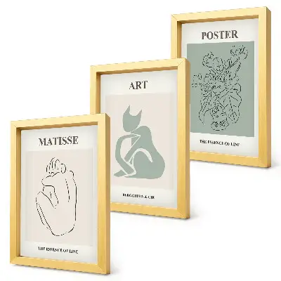 Photo frame wall Posters in shades of beige and green by Henri Matisse