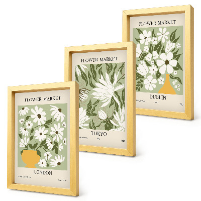 Photo frame wall Floral poster designs London Tokyo Dublin