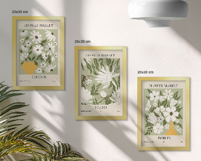 Photo frame wall Floral poster designs London Tokyo Dublin