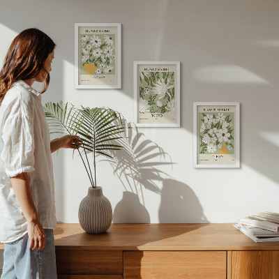 Photo frame wall Floral poster designs London Tokyo Dublin