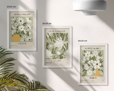 Photo frame wall Floral poster designs London Tokyo Dublin
