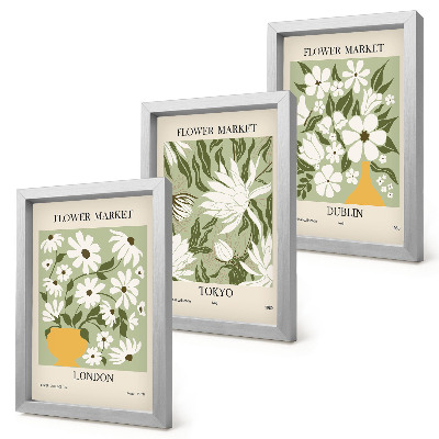 Photo frame wall Floral poster designs London Tokyo Dublin