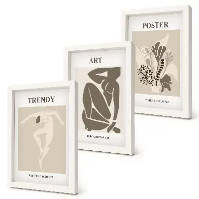 Human Figures with Plants by Henri Matisse framed triptych