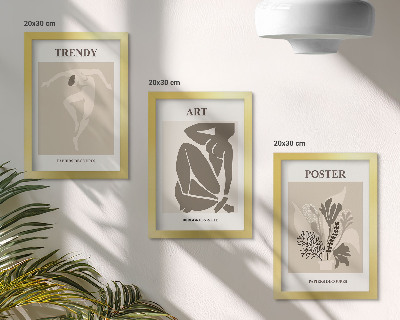 Framed triptych Human Figures with Plants by Henri Matisse