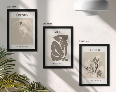 Framed triptych Human Figures with Plants by Henri Matisse