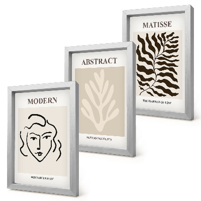 3-piece wall art set Face and leaves illustrations of Henri Matisse's graphics