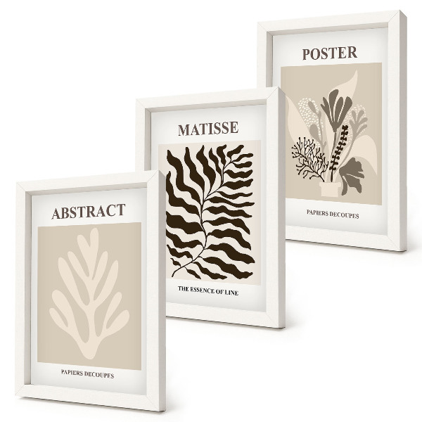 Photo frame wall Plant patterns in shades of beige and brown
