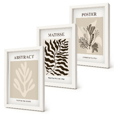 Photo frame wall Plant patterns in shades of beige and brown