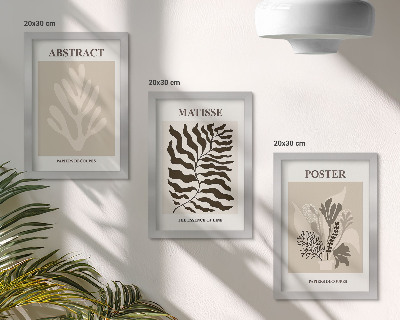 Photo frame wall Plant patterns in shades of beige and brown