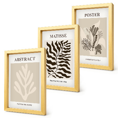 Photo frame wall Plant patterns in shades of beige and brown