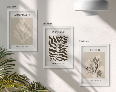 Photo frame wall Plant patterns in shades of beige and brown