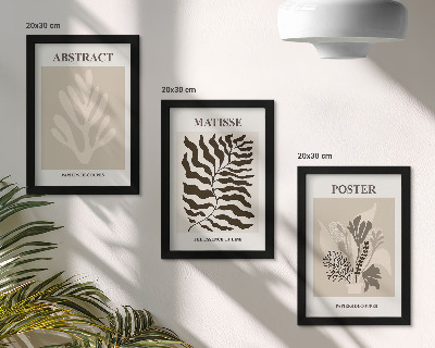 Photo frame wall Plant patterns in shades of beige and brown