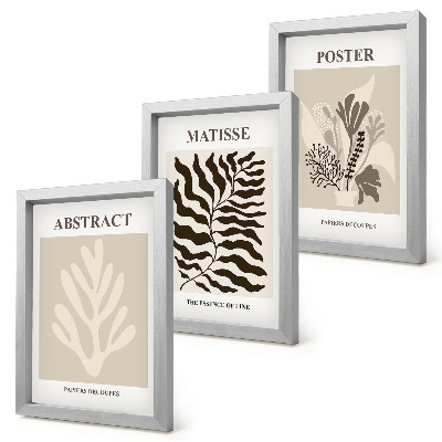 Photo frame wall Plant patterns in shades of beige and brown