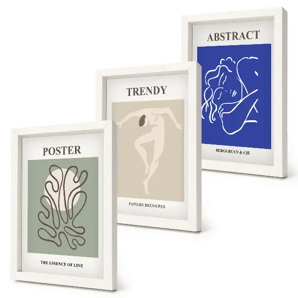 Framed triptych Henri Matisse pastel illustrations