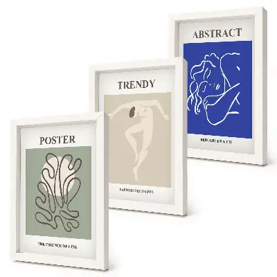 Framed triptych Henri Matisse pastel illustrations