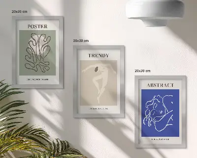 Framed triptych Henri Matisse pastel illustrations