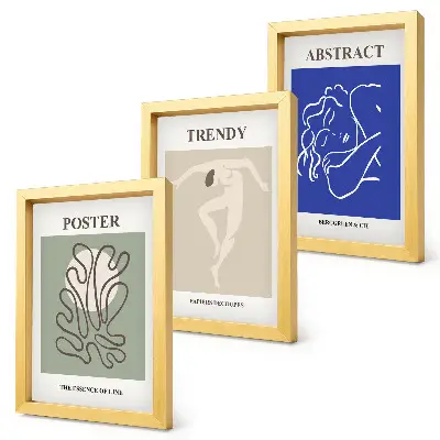 Framed triptych Henri Matisse pastel illustrations