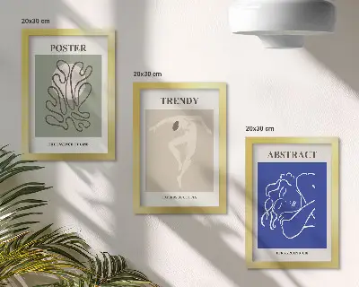 Henri Matisse pastel illustrations framed triptych
