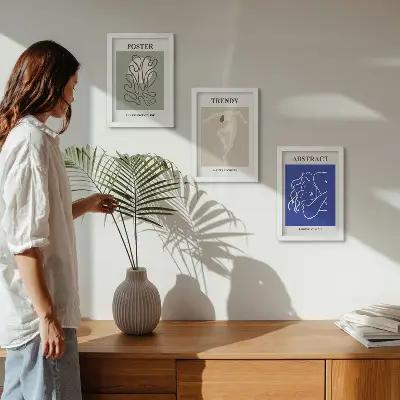 Henri Matisse pastel illustrations framed triptych