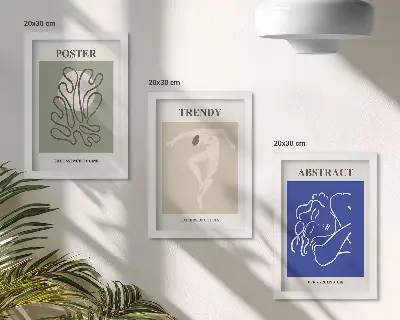 Framed triptych Henri Matisse pastel illustrations